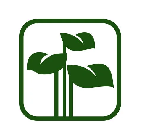 Green leaves logo vector icon Illustrazione stock