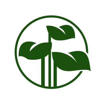 Green leaves logo vector icon Illustrazione stock