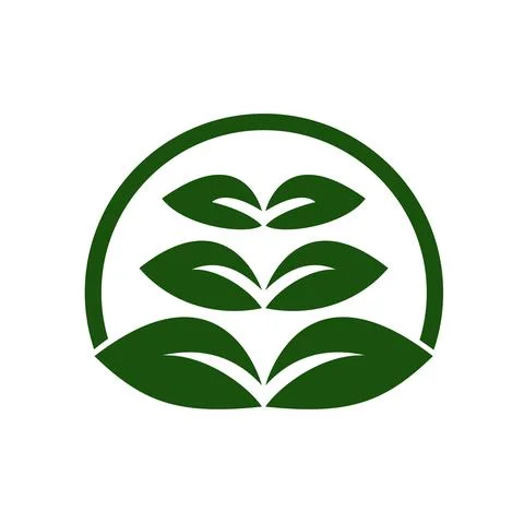 Green leaves logo vector icon 스톡 일러스트