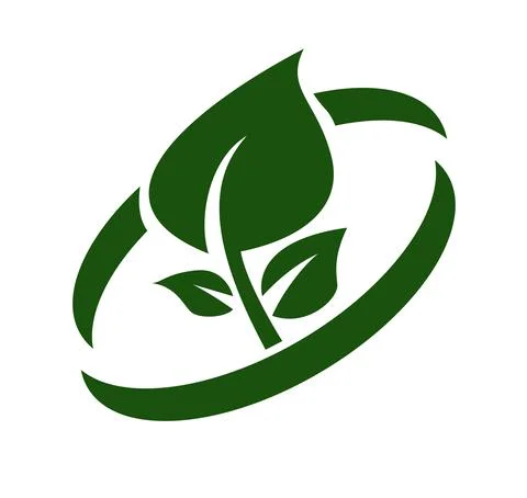 Green leaves logo vector icon Stock Illustration