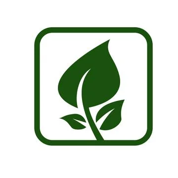 Green leaves logo vector icon Stock Illustration