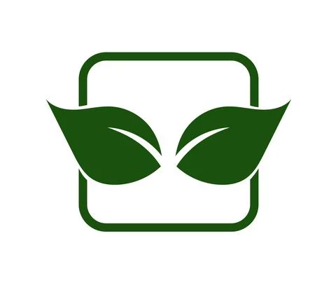 Green leaves logo vector icon Stock Illustration