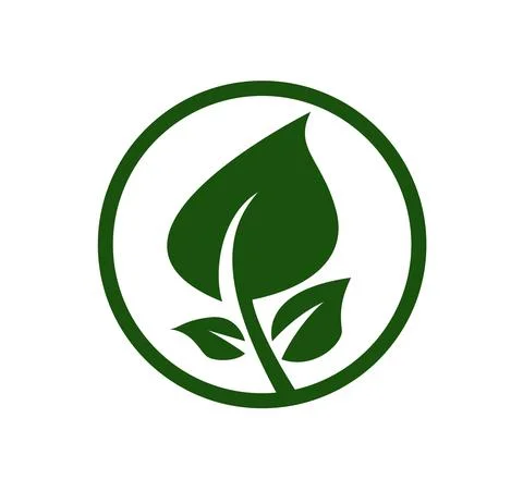Green leaves logo vector icon Stock Illustration
