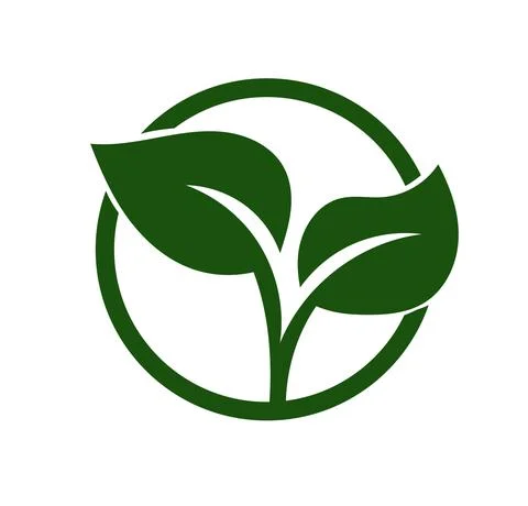 Green leaves logo vector icon Illustrazione stock