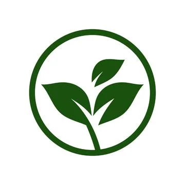 Green leaves logo vector icon Illustrazione stock