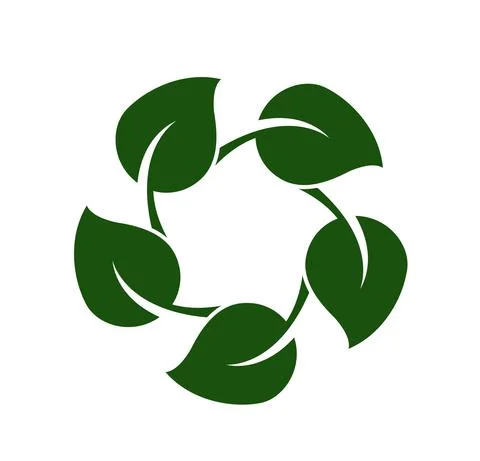Green leaves logo vector icon Stock Illustration