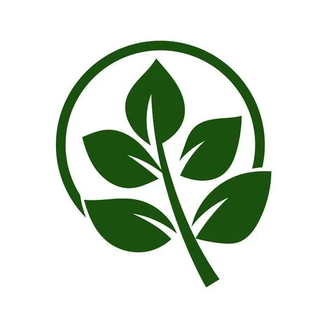 Green leaves logo vector icon Stock Illustration