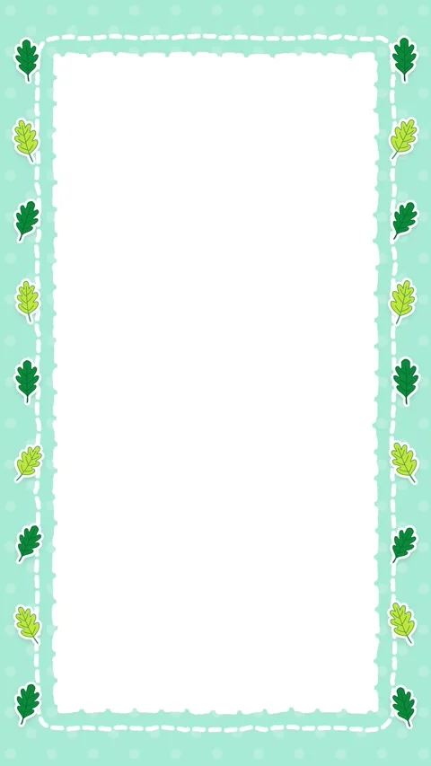 Green Leaves Notebook Torn Paper Frame Vertical Video Animation Loop Stock Footage 346569163