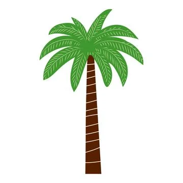 Green leaves palm tree in flat design. Kwanzaa holiday festival symbol plan.. Stock Illustration