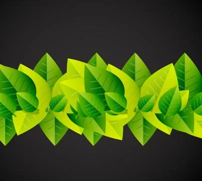 Green leaves pattern background. Ecology modern abstract template Stock Illustration