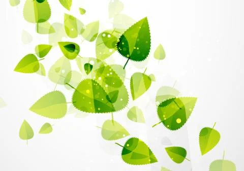 Green leaves pattern background. Ecology modern abstract template Stock Illustration