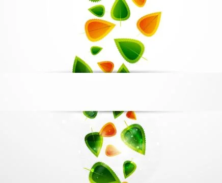 Green leaves pattern background. Ecology modern abstract template Stock Illustration