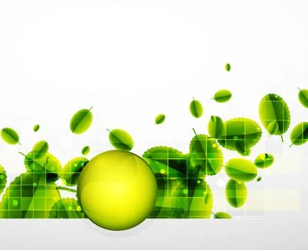 Green leaves pattern background. Ecology modern abstract template Illustrazione stock