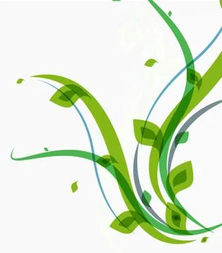 Green leaves pattern background. Ecology modern abstract template Stock Illustration