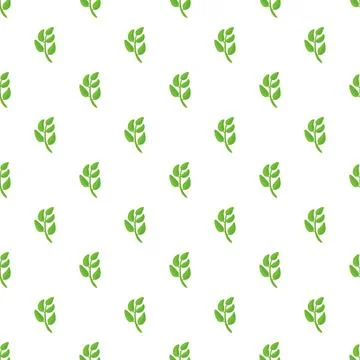 Green leaves pattern creating a botanical seamless background Stock Illustration