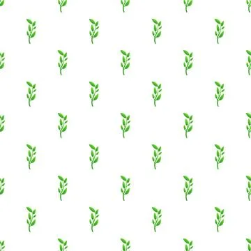 Green leaves pattern creating fresh seamless background design Stock Illustration
