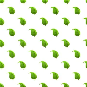 Green leaves pattern creating a fresh seamless background Stock Illustration