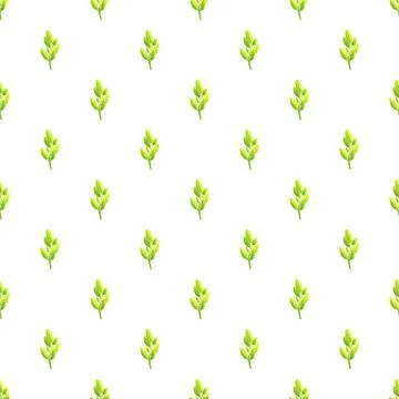 Green leaves pattern creating a seamless background Stock Illustration