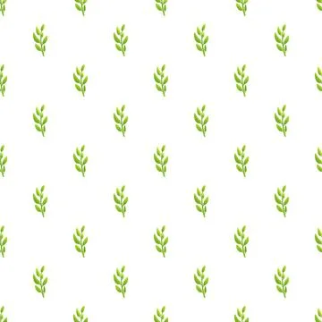 Green leaves pattern repeating on a white background 스톡 일러스트