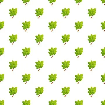 Green leaves pattern seamless tile background Stock Illustration