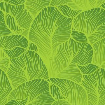 Green leaves pattern. Seamless vector. Nature background Stock Illustration