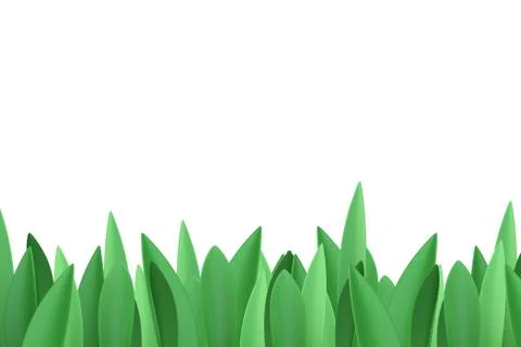 Green Leaves Render on White Illustrazione stock