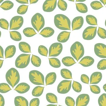 Green Leaves repeat pattern. Vector seamless pattern. Stock Illustration