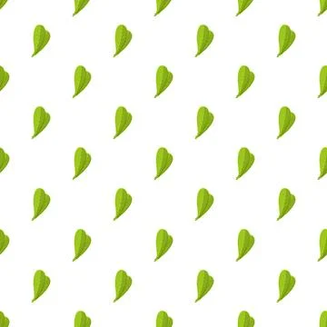 Green leaves repeating pattern on white background Stock Illustration