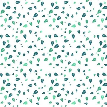 Green Leaves scatter nature pattern textured background Stock Illustration