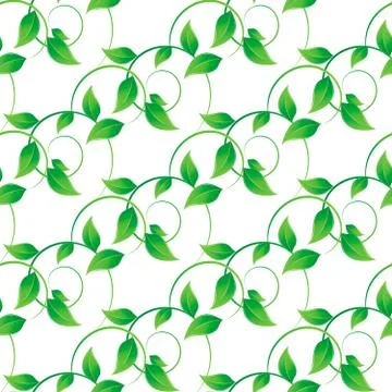 Green leaves seamless background Stock Illustration
