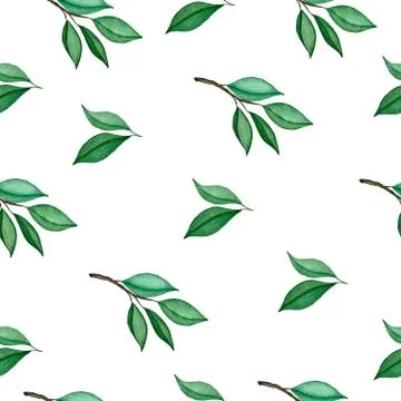 Green leaves seamless background Stock Illustration
