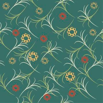 Green  leaves seamless background. vector design illustration. Illustrazione stock