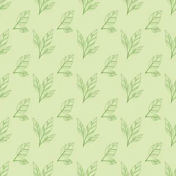 Green leaves seamless Stock Illustration