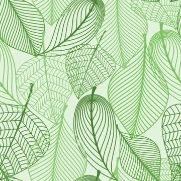 Green leaves seamless pattern background Stock Illustration