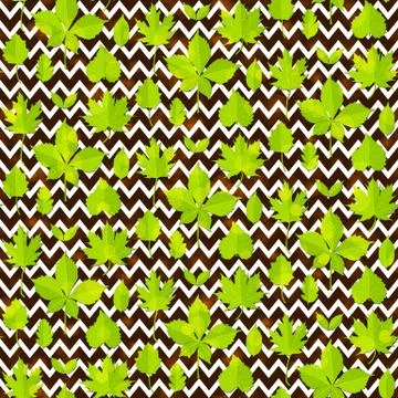 Green leaves seamless pattern background Stock Illustration