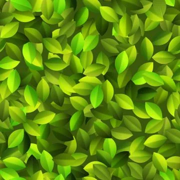 Green leaves Seamless pattern. + EPS10 Stock Illustration