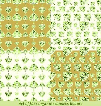 Green leaves seamless pattern Stock Illustration