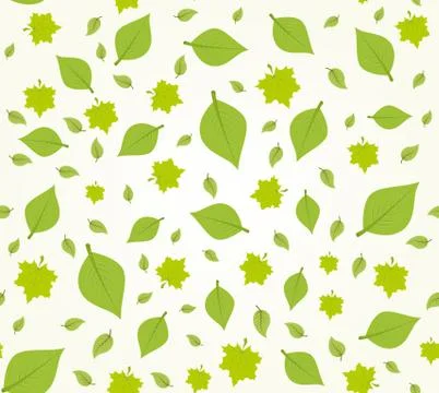 Green leaves seamless pattern Stock Illustration