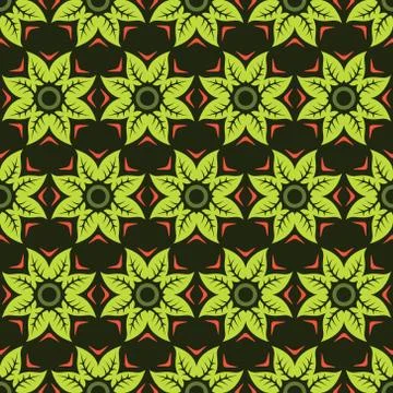 Green leaves seamless pattern Stock Illustration