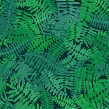 Green leaves Seamless pattern Stock Illustration