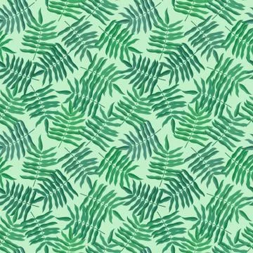 Green leaves Seamless pattern. Stock Illustration