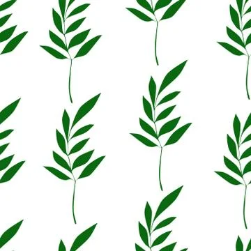 Green leaves. Seamless pattern Stock Illustration