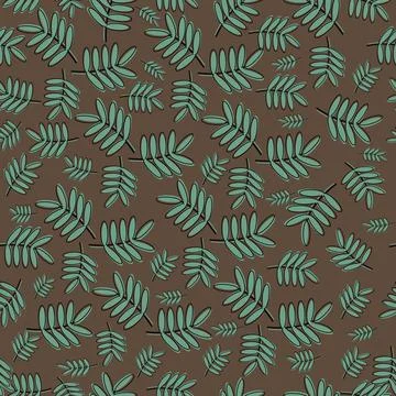Green leaves seamless pattern Stock Illustration