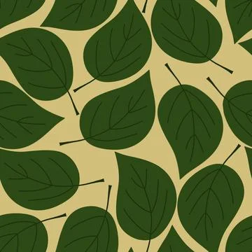 Green Leaves Seamless Pattern Stock Illustration