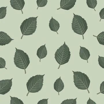 Green leaves, seamless pattern Illustrazione stock