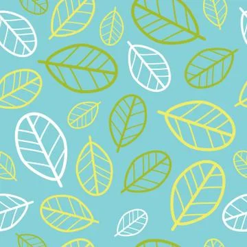 Green leaves seamless pattern. Springtime Stock Illustration