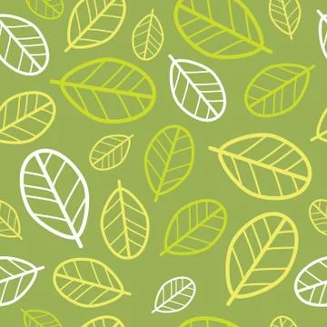 Green leaves seamless pattern. Springtime Stock-Illustration