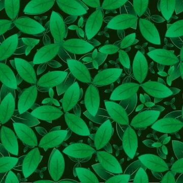 Green leaves seamless pattern. Vector image.EPS10 Stock Illustration
