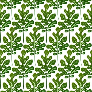 Green leaves seamless pattern vector background Stock Illustration