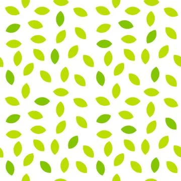 Green leaves seamless pattern. Vector illustration. Stock Illustration
